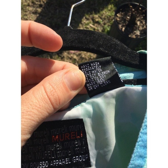 Vtg Mureli silk jacket size medium m green tropical track suit 1980s windbreaker - Picture 12 of 12